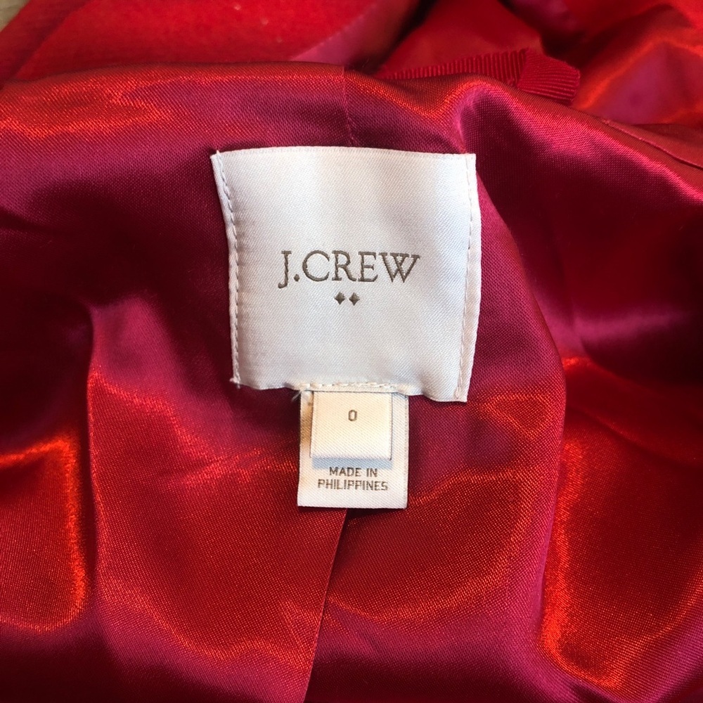J. Crew Red Chateau Parka With Faux Fur Hood Womens Size 0 Winter Coat Jacket - Picture 6 of 13